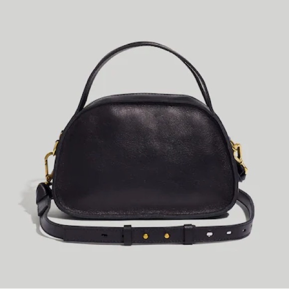 Madewell Handbags - Madewell Sydney Black Leather Zip Top Small Crossbody Bag Convertible